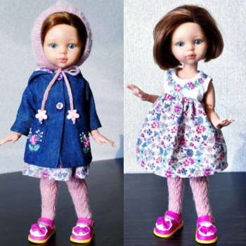 Плащ с капюшоном, платье с вышивкой, шапочка "Эльфик" для паолочки