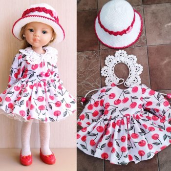 Комплект одежды для кукол паола рейна "Вишнёвое настроение"