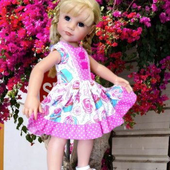 Новое летнее платьеце👗 для Ханночки  готц 50 см