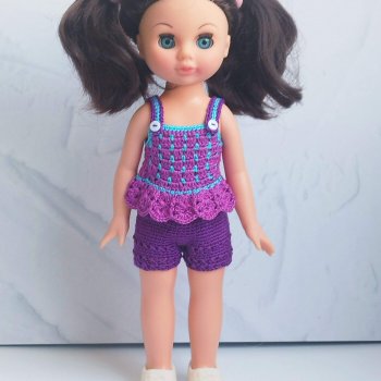 Летний костюмчик с шортами для куклы Эли Весна 30 см