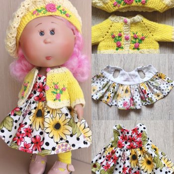 Новый яркий нарядик с вышивкой для Мии 23 см