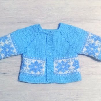 Вяжу кофту с жаккардом для ГОТЦ 50 см