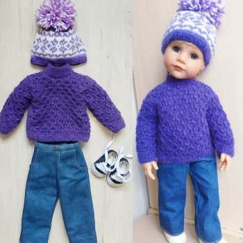 Ещё один вязаный комплект для любимой Алисы ГОТЦ
