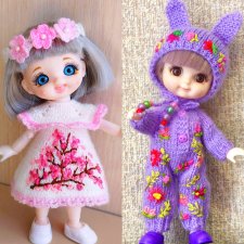 Много разной одежды для кукол формата баболей 14-16 см