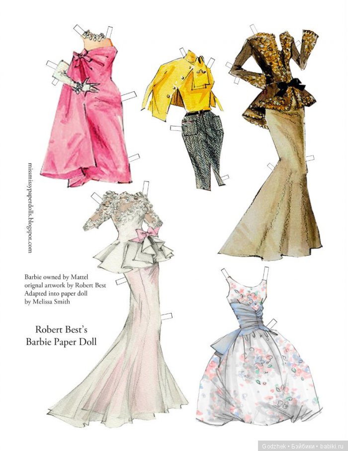 Бумажные куклы Барби — Бумажные куклы с одеждой для вырезания: шаблоны