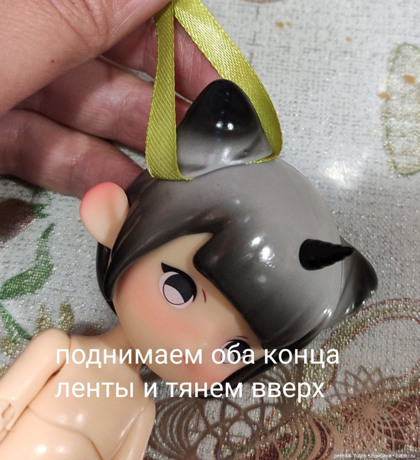 Небольшой лайфхак по снятию тугих париков у кукол Penny's box (фото 4)