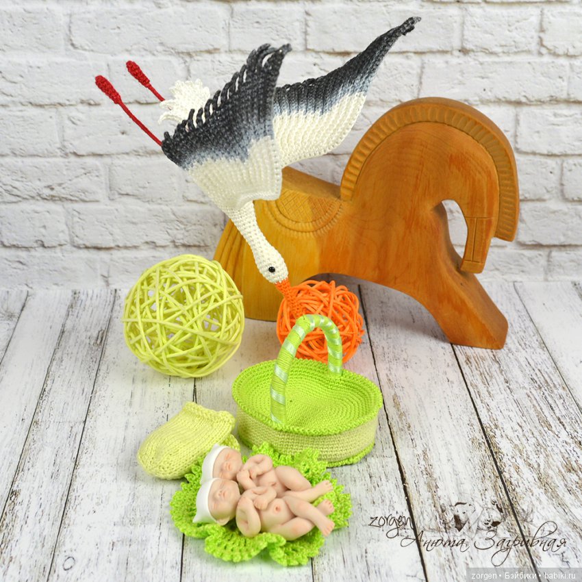 Аист прилетел — Авторские миниатюрные куклы: лепка (фото 3)