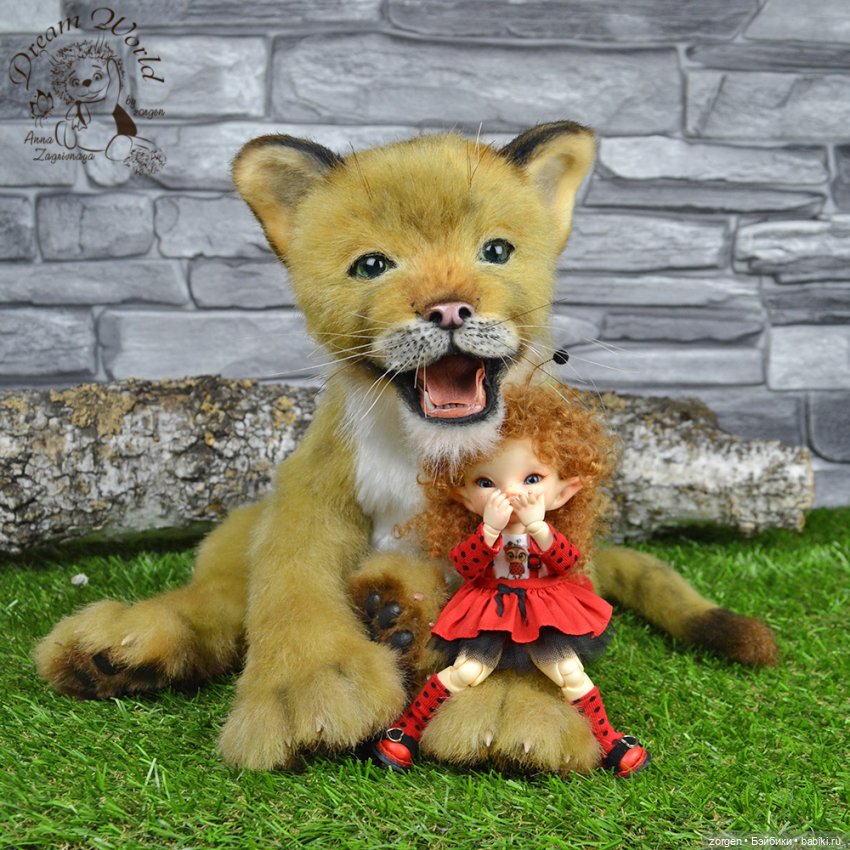 Алиска и львенок — Авторские мишки Тедди и друзья: фото (фото 4)
