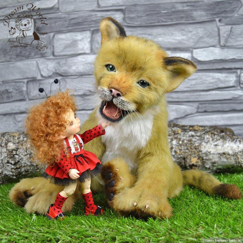 Алиска и львенок — Авторские мишки Тедди и друзья: фото (фото 3)