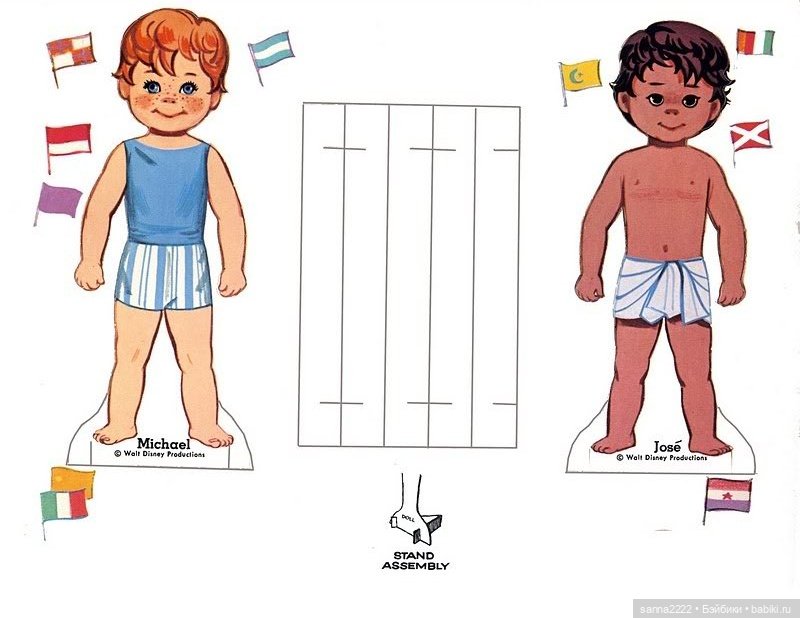 Бумажные куклы "It`s a Small World" 1966г (фото 2)