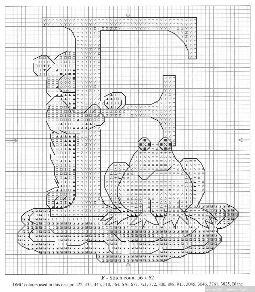 Fun with ABC. Узоры для вышивки чудесных медвежат с буквами английского алфавита (фото 7)