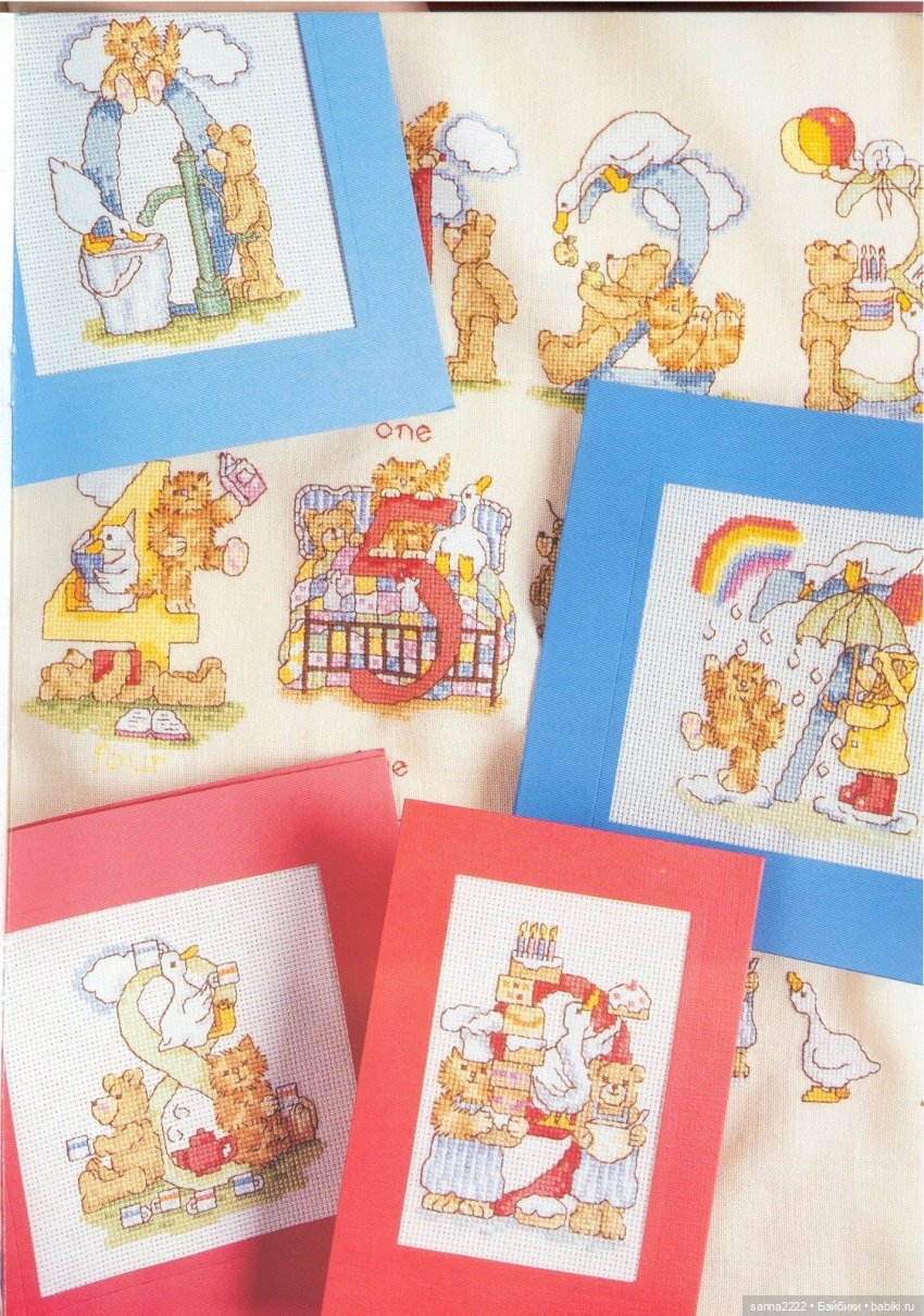 Fun with Numbers. Узоры для вышивки чудесных медвежат с цифрами