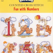 Fun with Numbers. Узоры для вышивки чудесных медвежат с цифрами