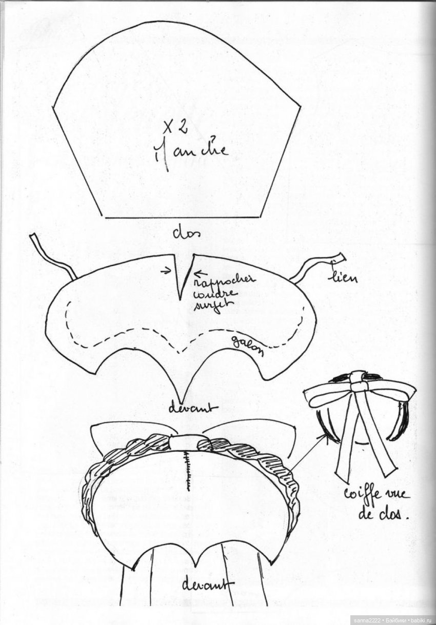 Выкройка одежды для куклы из журнала "Ours & Poupées" (фото 3)