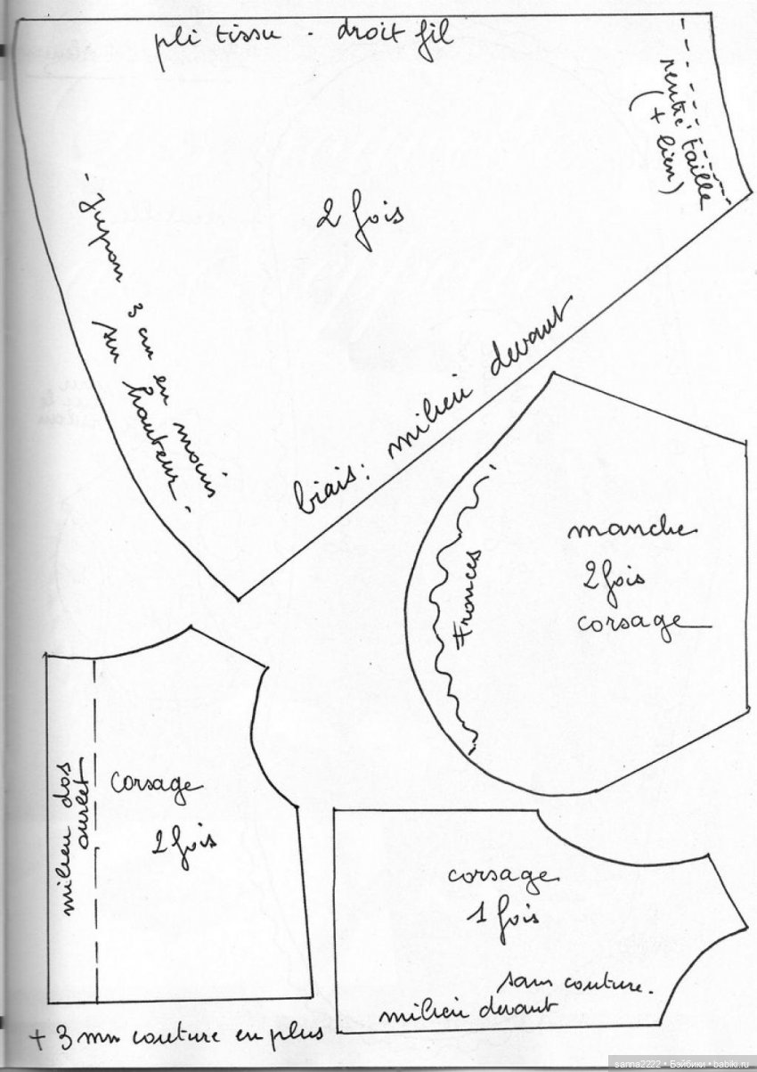 Выкройка одежды для куклы из журнала "Ours & Poupées" (фото 5)