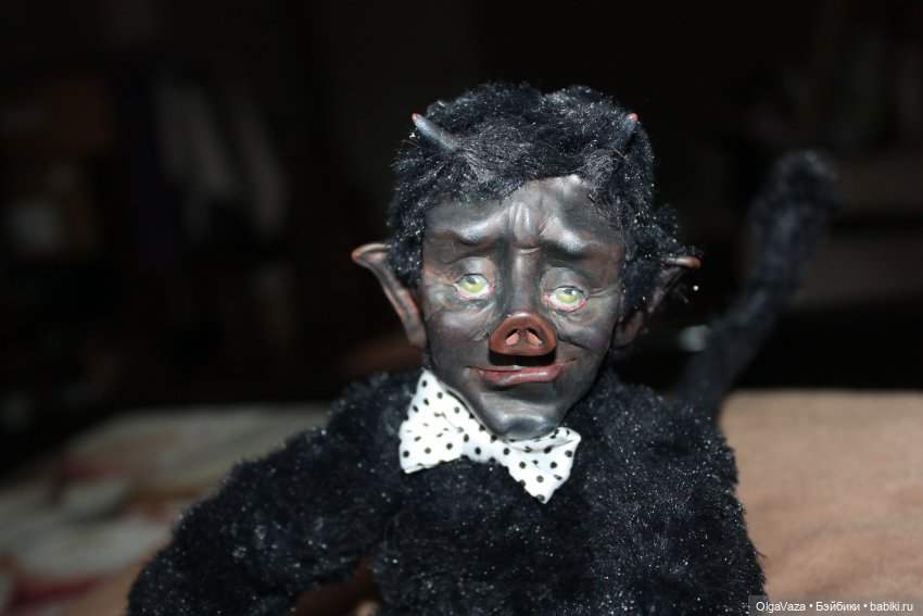 Чëрт-мечтатель — Игрушки в смешанной технике (мех и глина): Арт