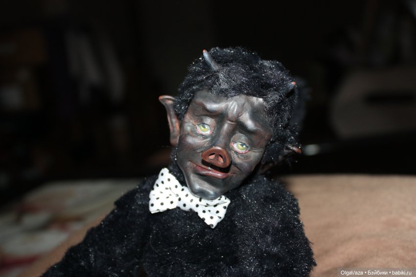 Чëрт-мечтатель — Игрушки в смешанной технике (мех и глина): Арт (фото 3)