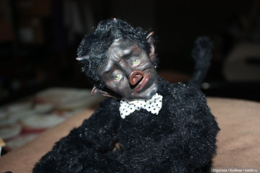 Чëрт-мечтатель — Игрушки в смешанной технике (мех и глина): Арт (фото 2)