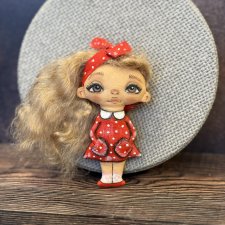 Текстильная кукла-брошь Юлии Подколозиной Tilipul&Trilipul
