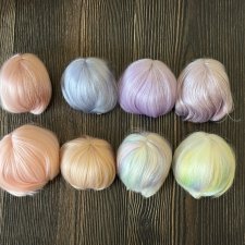 Цветные парики каре для кукол с размером головы 5-6 и 6-7