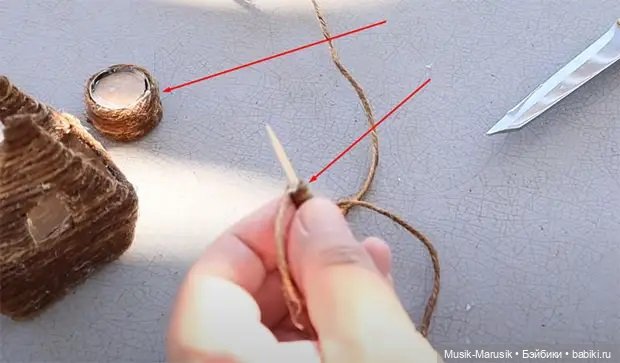 Рождественский домик: джут, картон и немного любви (фото 9)