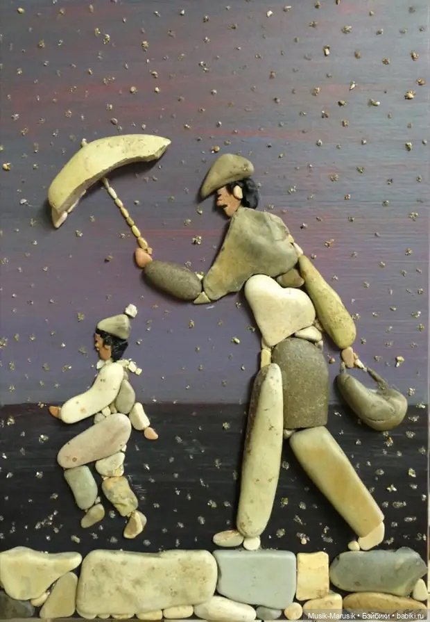 Художник составляет удивительно реалистичные картины из камней, найденных на пляже (фото 5)