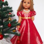 Новогоднее платье из тафты на подкладке для куклы Gotz 50 см