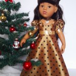 Новогоднее платье из тафты на подкладке для куклы Gotz 50 см