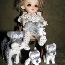 Собачья семейка мама и щенки для малышек-кукол
