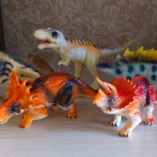 Набор фигурок Динозавров (6 шт) и обезьянка на палец. Покупки из Магнита