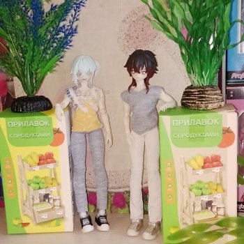 Прилавок с продуктами для кукол из магазина "Чижик"