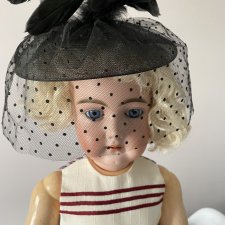 Шляпка таблетка для антикварных кукол