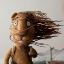 "Лев, который первый раз увидел море". Валяние из шерсти