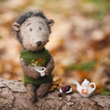 Осенние ежи. Валяние из шерсти