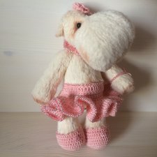 Бегемотик Розочка - игрушка ручной работы