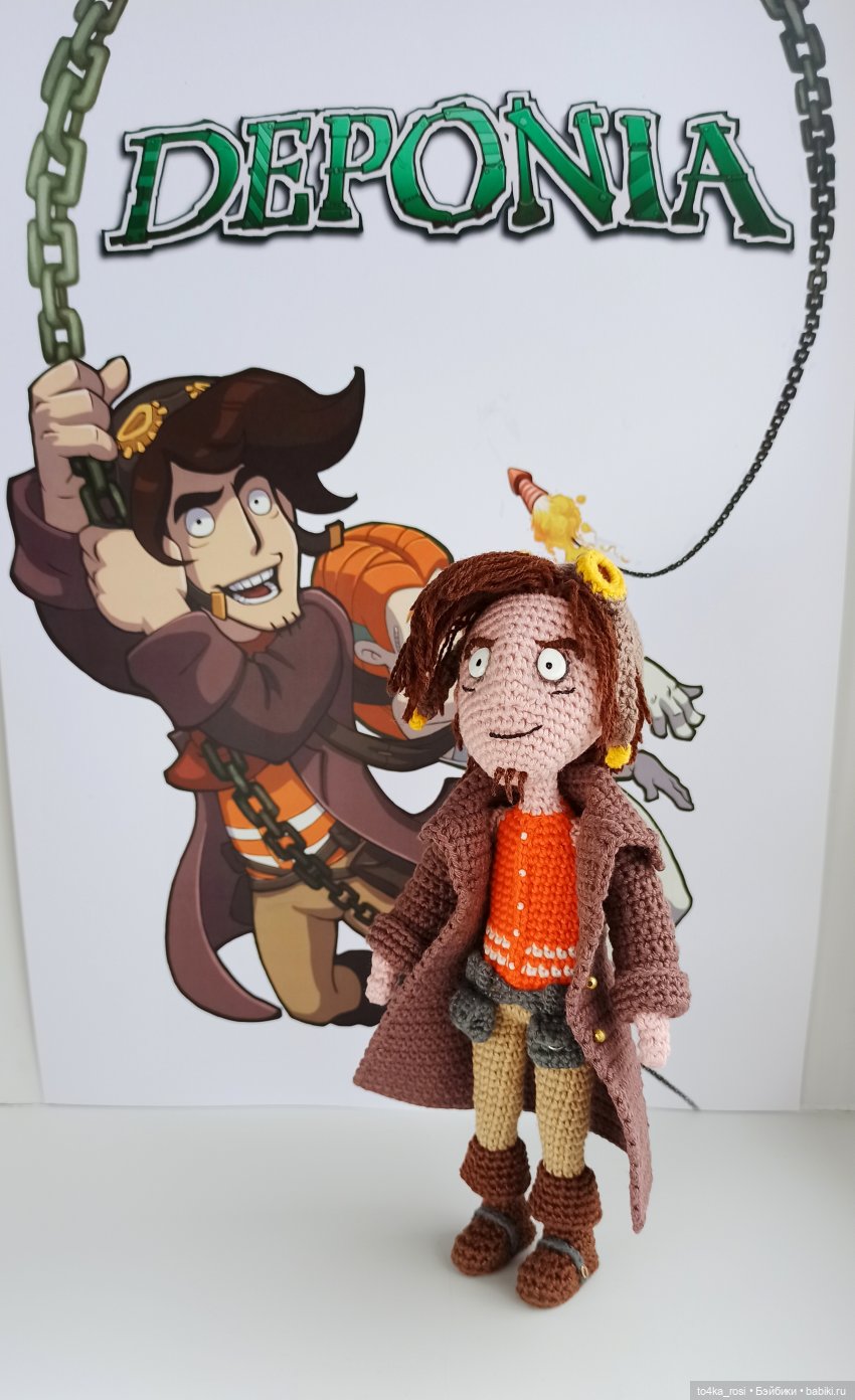 Руфус (Deponia). Вязаная кукла (фото 6)