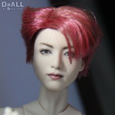 OOAK голова куклы Кен азиат с красными волосами не портретный репейнт на базе Чонгука BTS