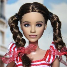 ООАК кастом-кукла Барби шатенка из набора "Пикник в Париже", репейнт #2