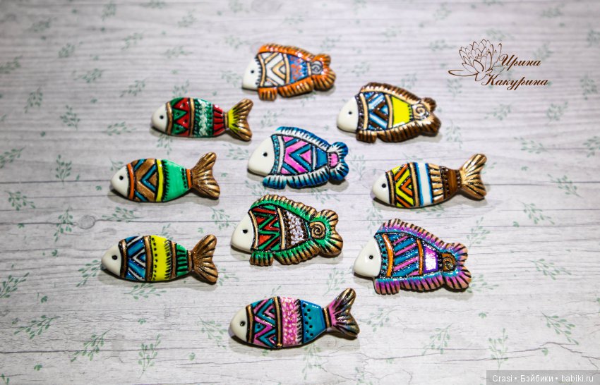 Брошки рыбёшки — Авторские игрушки из разных материалов: синельная проволока