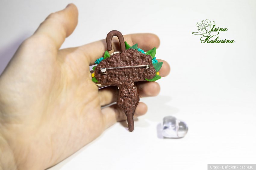 Броши Зонтики — Лепка авторских игрушек и папье (фото 10)