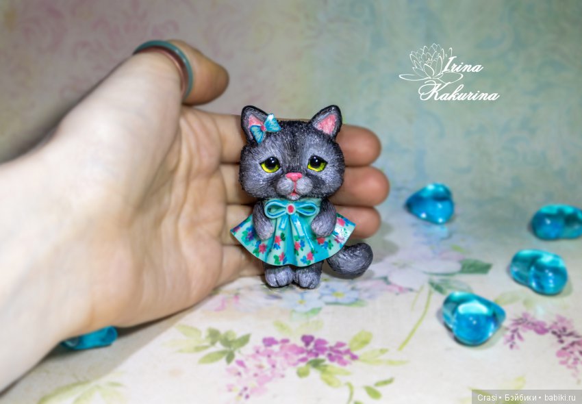 Брошка Кошка — Лепка авторских игрушек и папье