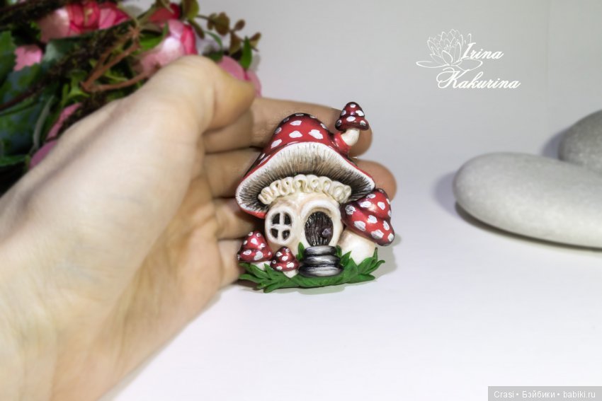 Броши Грибочки-домики — Лепка авторских игрушек и папье (фото 9)