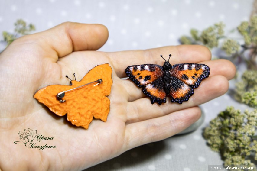Броши бабочки — Лепка авторских игрушек и папье (фото 6)