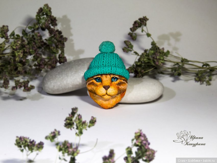 Брошки кошки из полимерной глины (фото 2)