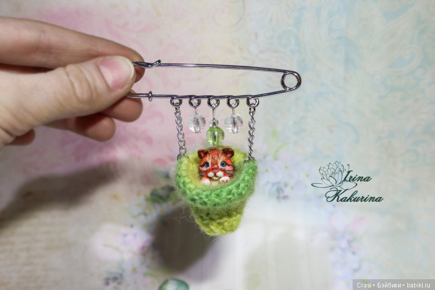 Брошки кошки из полимерной глины (фото 3)
