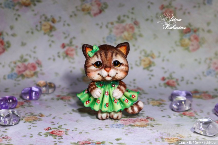 Брошки кошки из полимерной глины