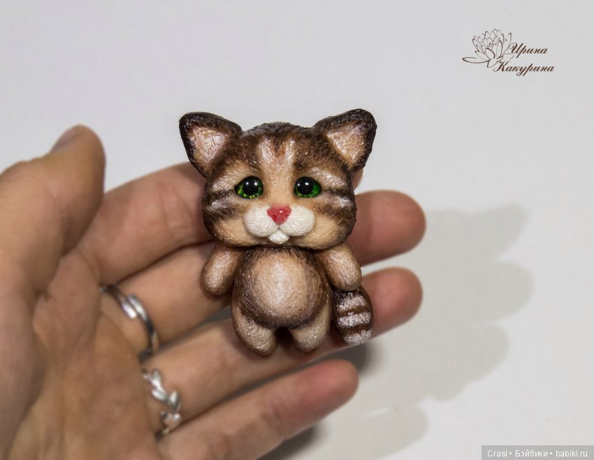 Брошки кошки из полимерной глины (фото 7)