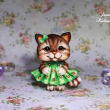 Брошки кошки из полимерной глины