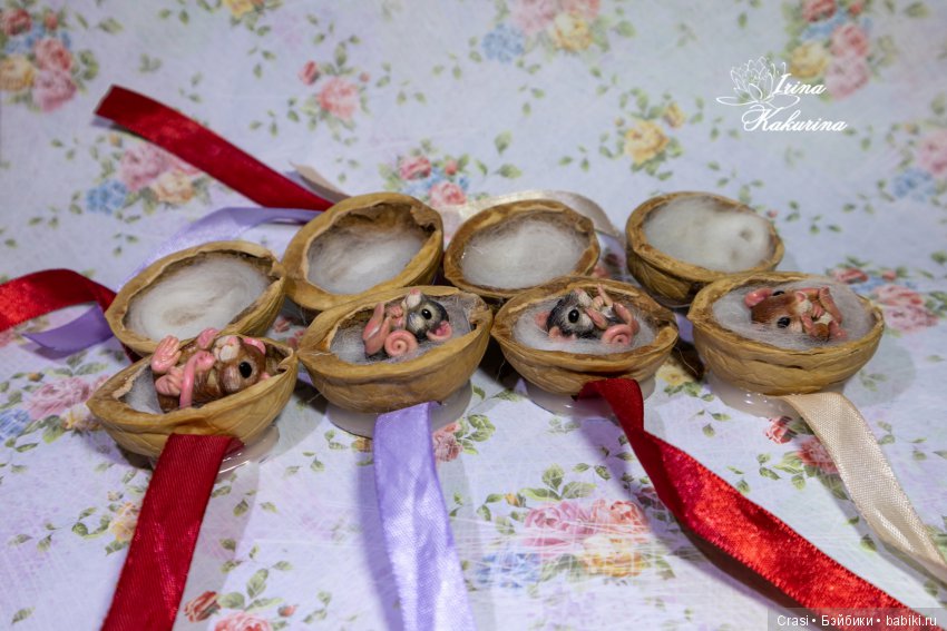 Мышата в орешках — Кукольная миниатюра своими руками: еда (фото 3)