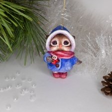 Ватные совушки для ёлок